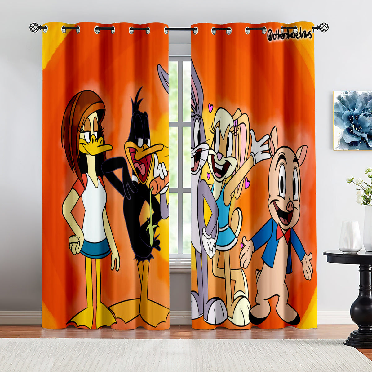 Looney Tunes Bugs Bunny Blackout Curtains Drapes for Window Treatment Set