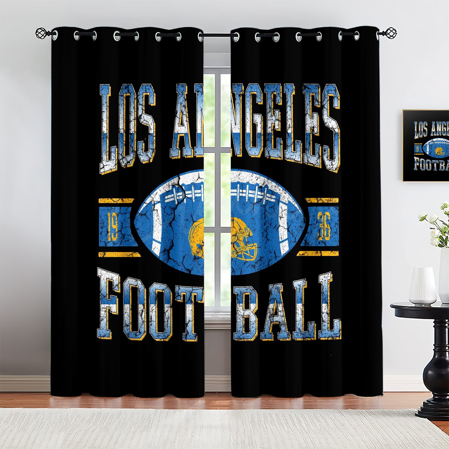Los Angeles Chargers Blackout Curtains Drapes For Window Treatment Set