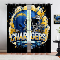 Los Angeles Chargers Blackout Curtains Drapes For Window Treatment Set