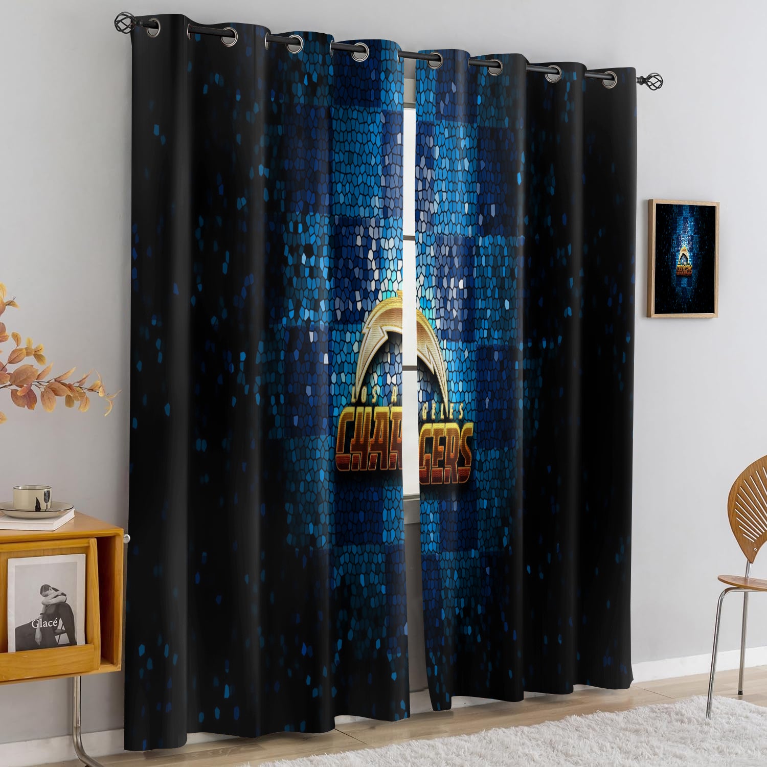 Los Angeles Chargers Blackout Curtains Drapes For Window Treatment Set