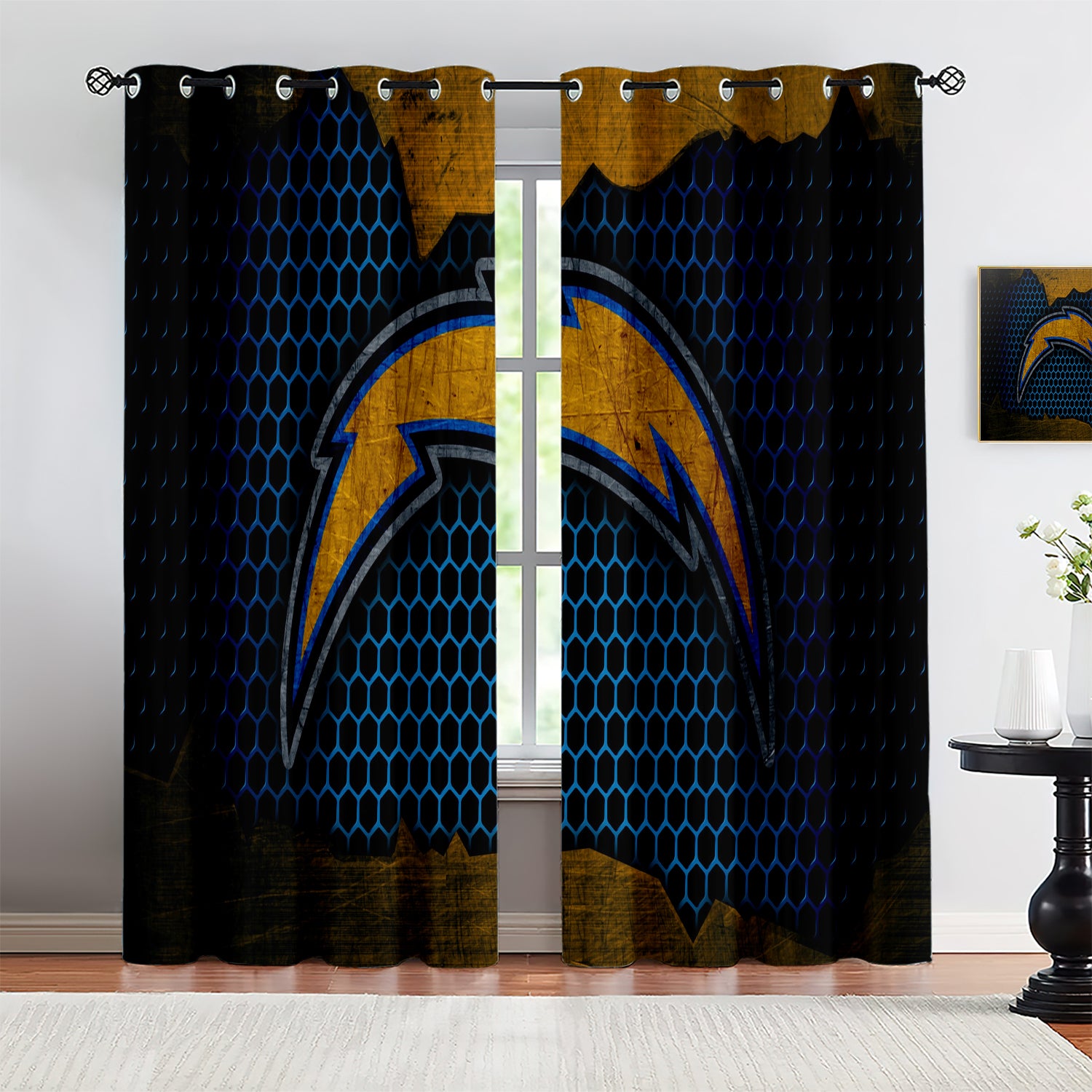 Los Angeles Chargers Blackout Curtains Drapes For Window Treatment Set