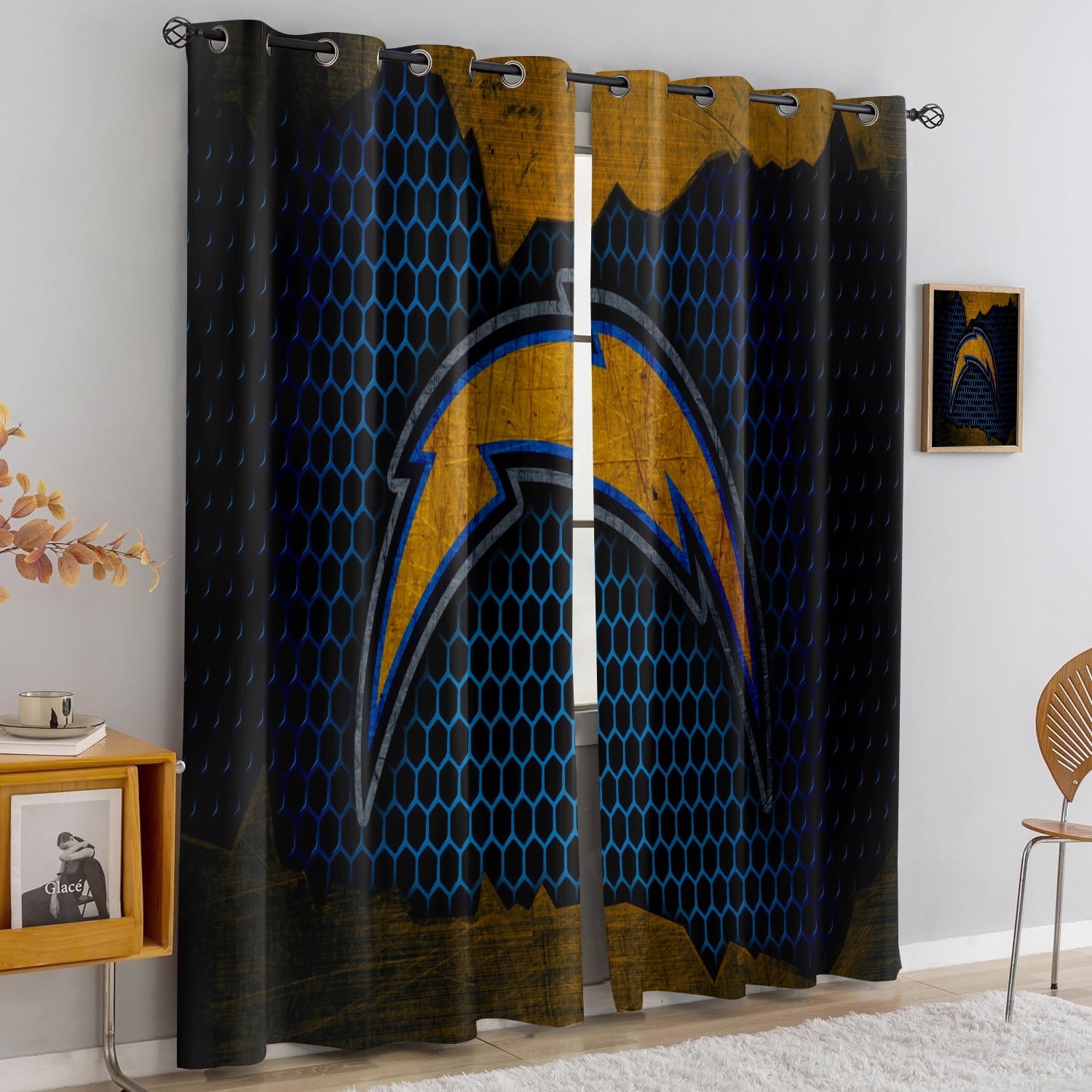 Los Angeles Chargers Blackout Curtains Drapes For Window Treatment Set