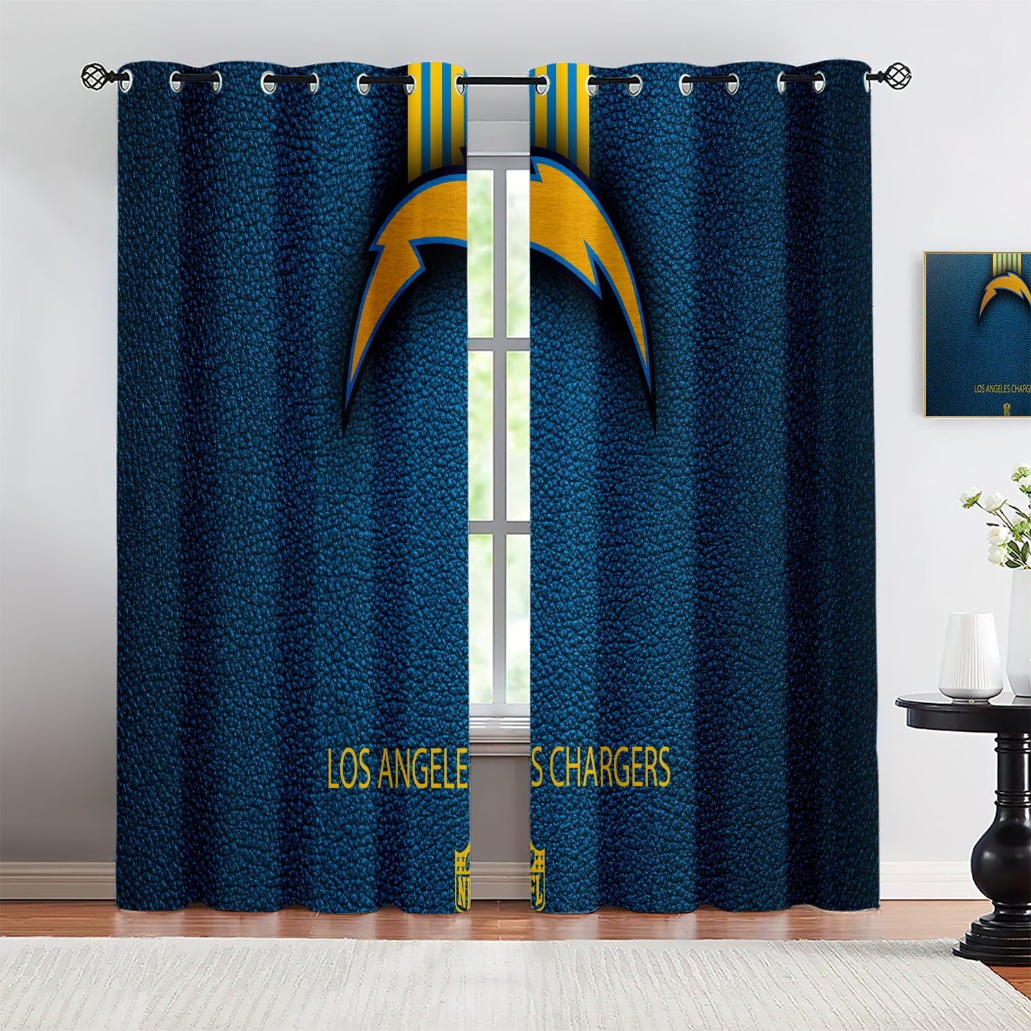 Los Angeles Chargers Blackout Curtains Drapes For Window Treatment Set