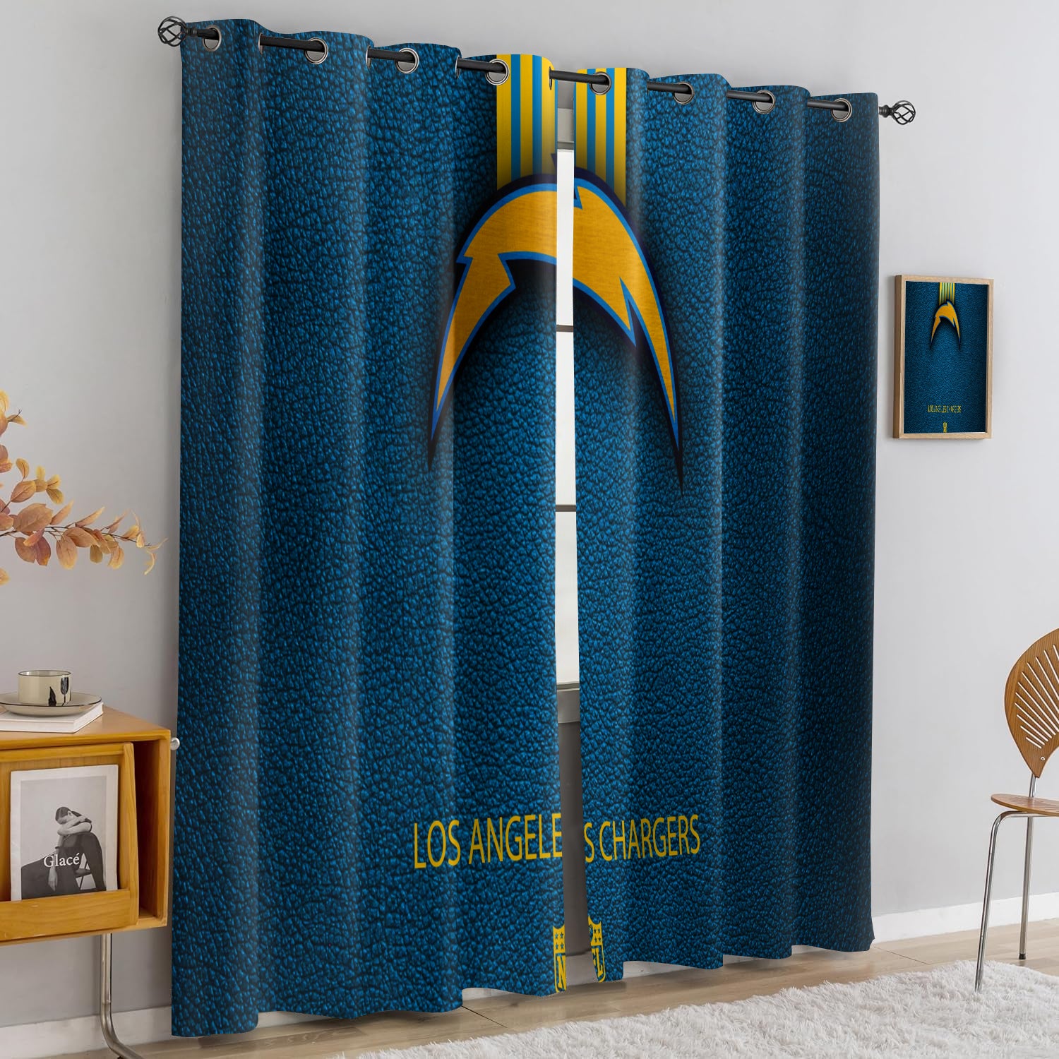 Los Angeles Chargers Blackout Curtains Drapes For Window Treatment Set