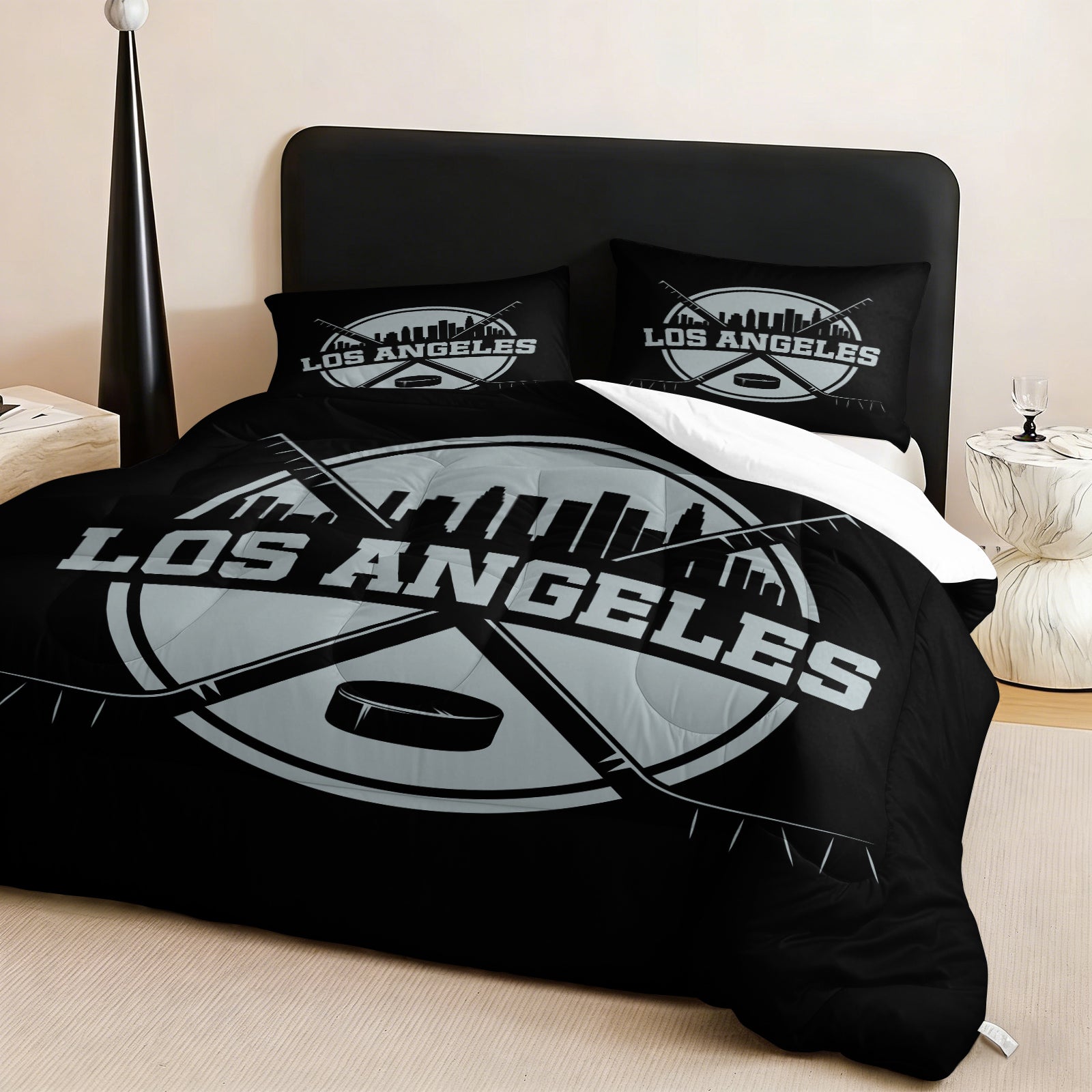 Los Angeles Kings Hockey League Comforter Pillowcase Sets Blanket All Season Reversible Quilted Duvet
