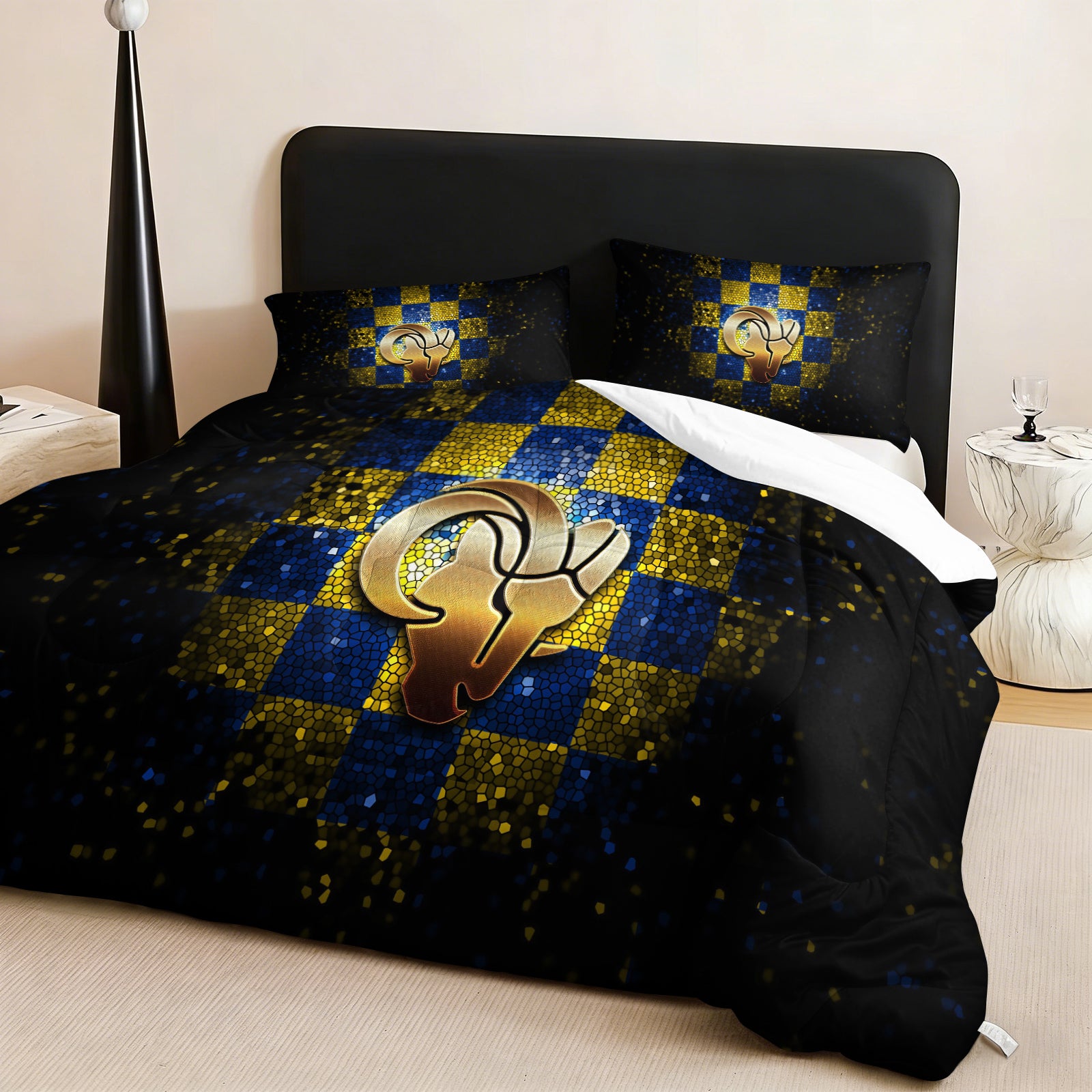 Los Angeles Rams Comforter Pillowcase Sets Blanket All Season Reversible Quilted Duvet