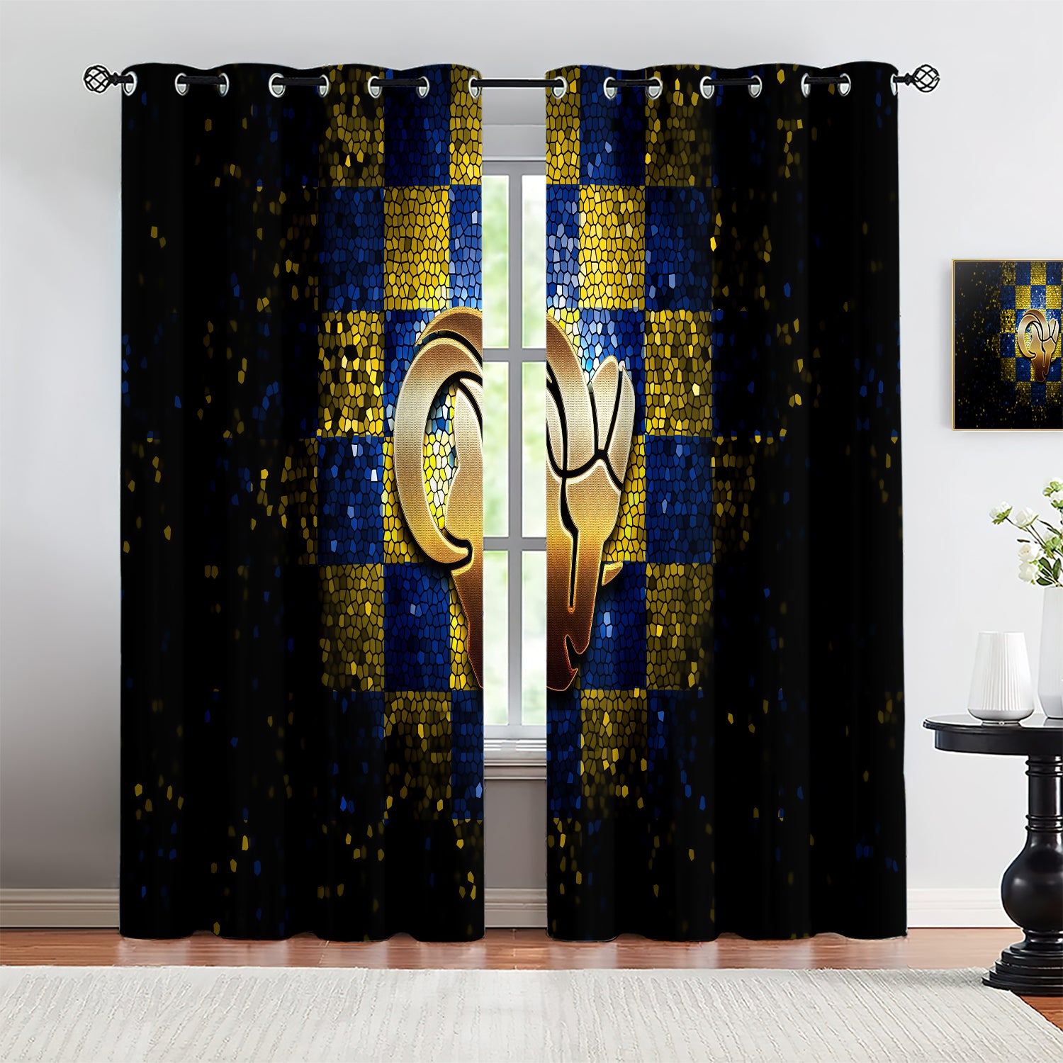 Los Angeles Rams Blackout Curtains Drapes For Window Treatment Set