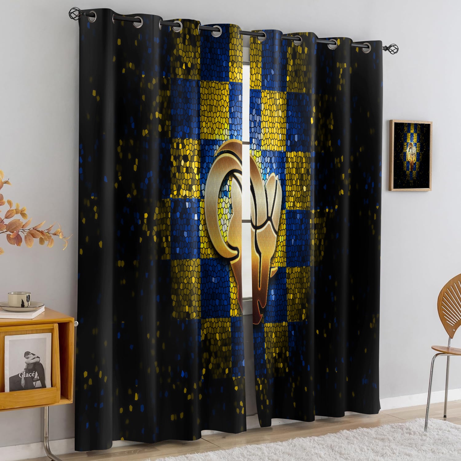 Los Angeles Rams Blackout Curtains Drapes For Window Treatment Set