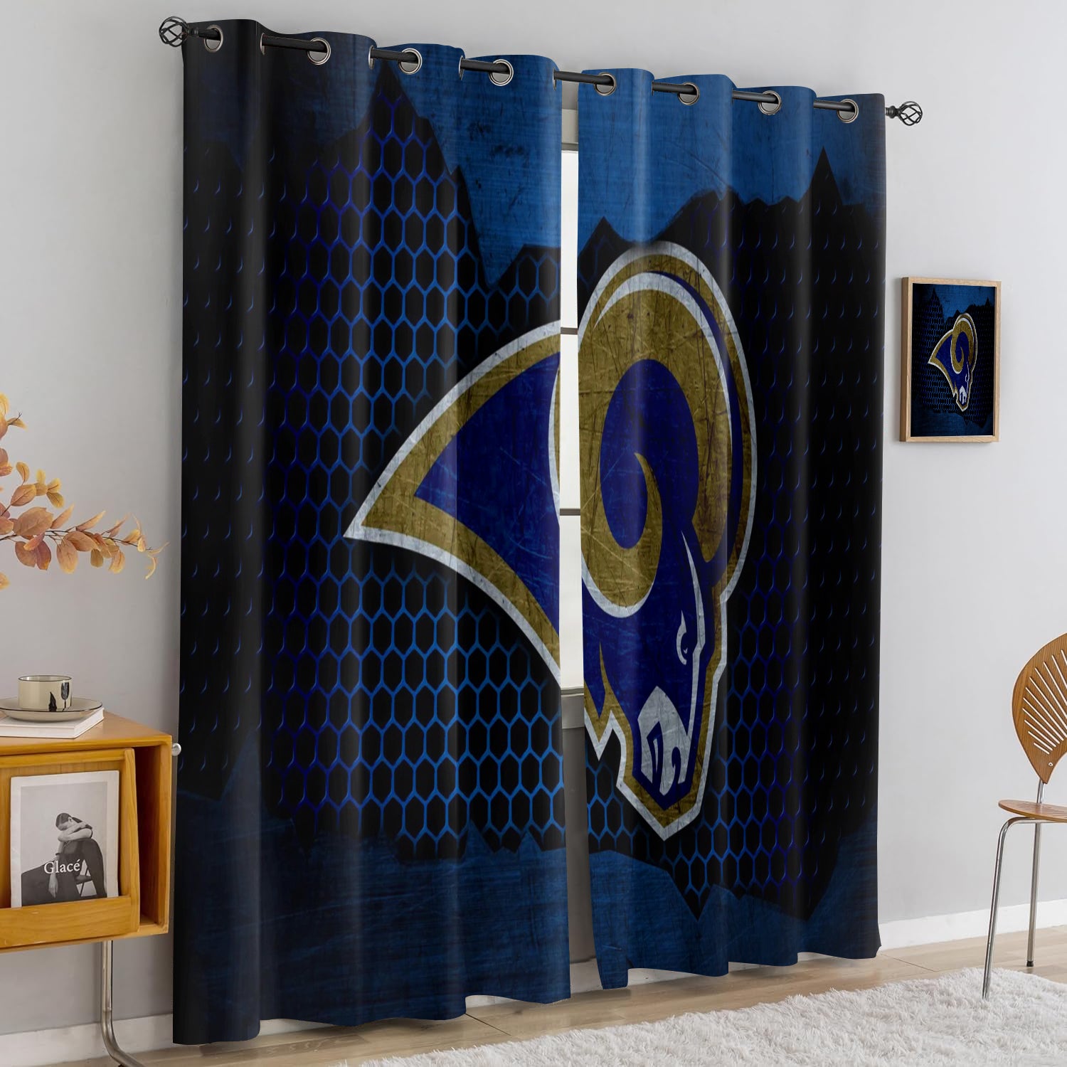 Los Angeles Rams Blackout Curtains Drapes For Window Treatment Set