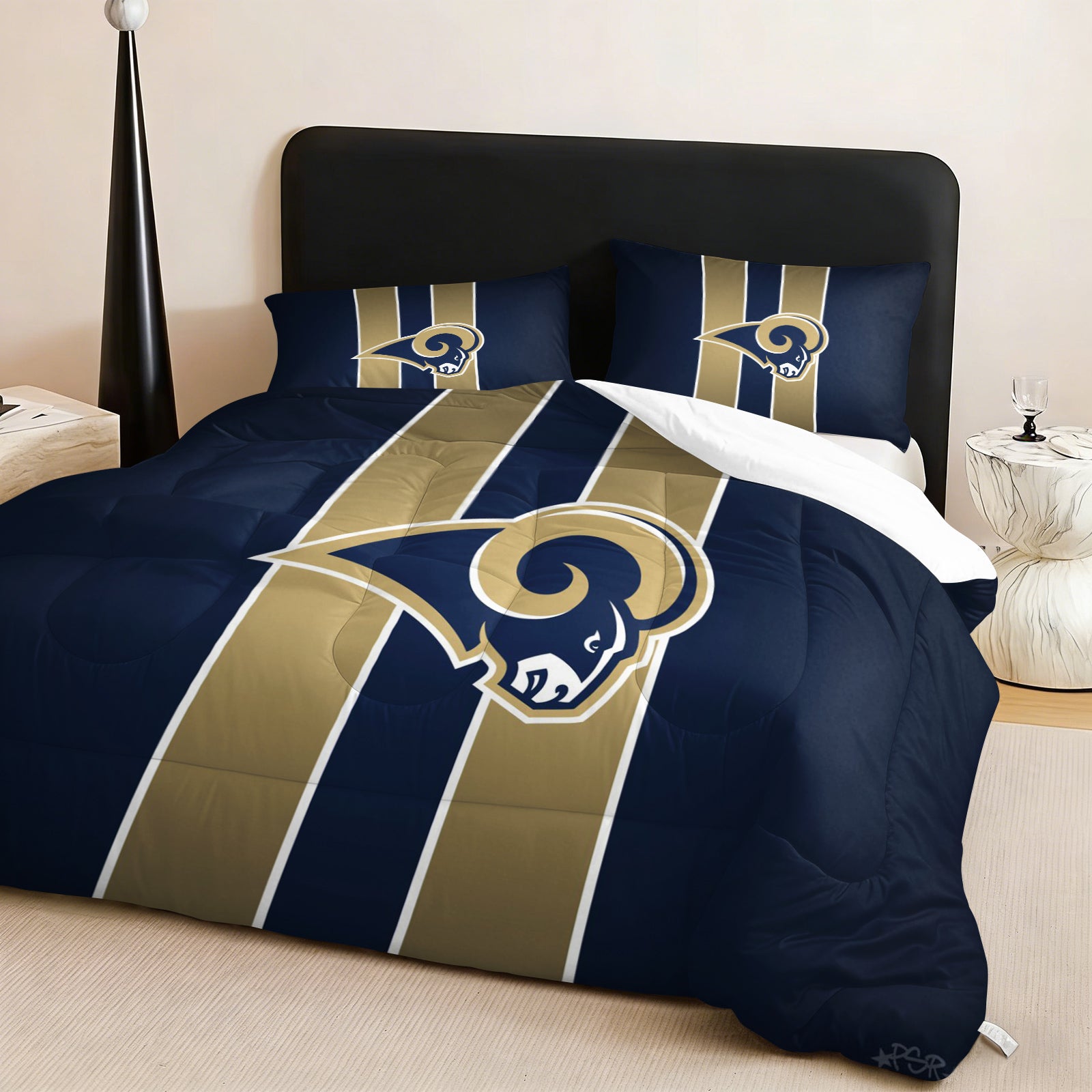Los Angeles Rams Comforter Pillowcase Sets Blanket All Season Reversible Quilted Duvet