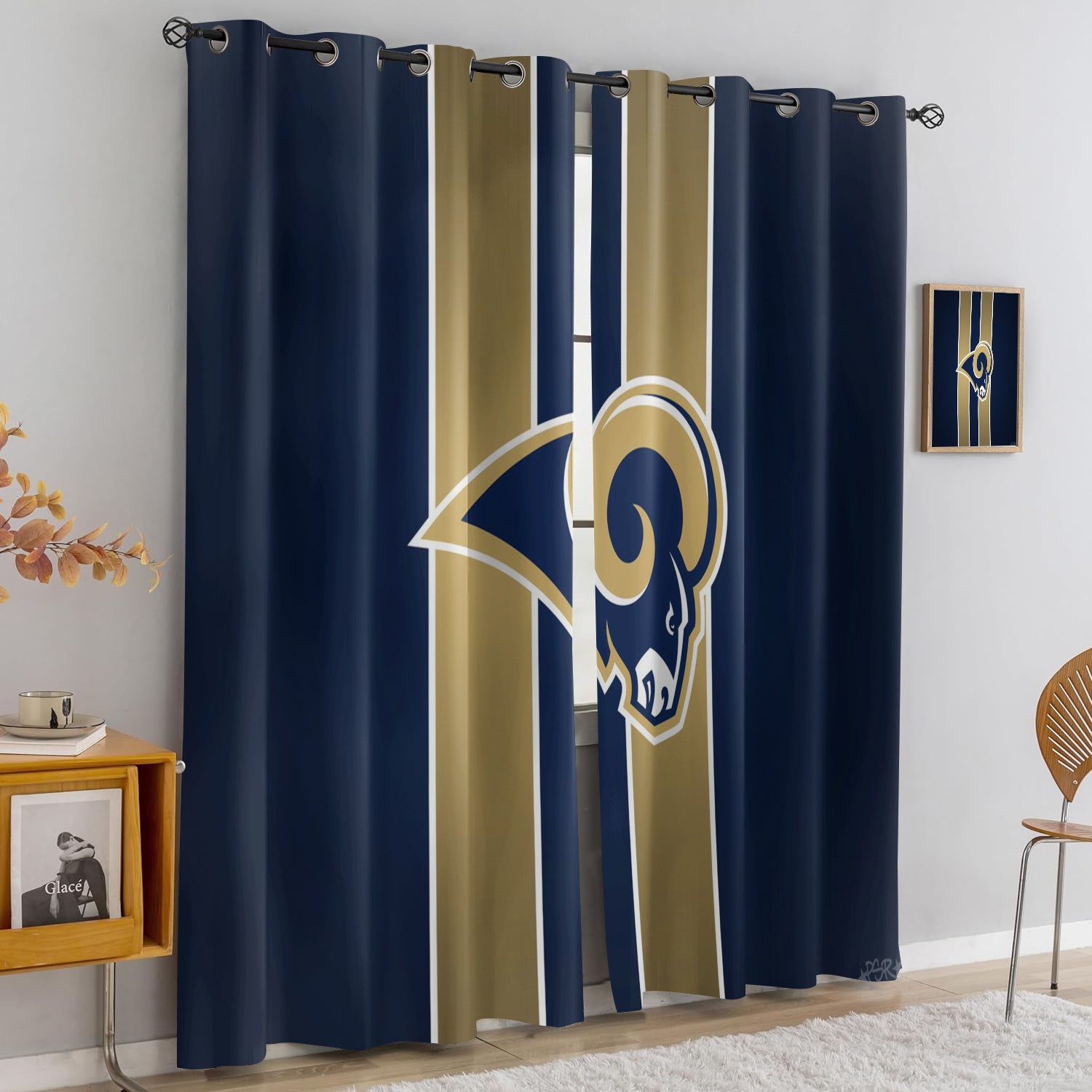 Los Angeles Rams Blackout Curtains Drapes For Window Treatment Set