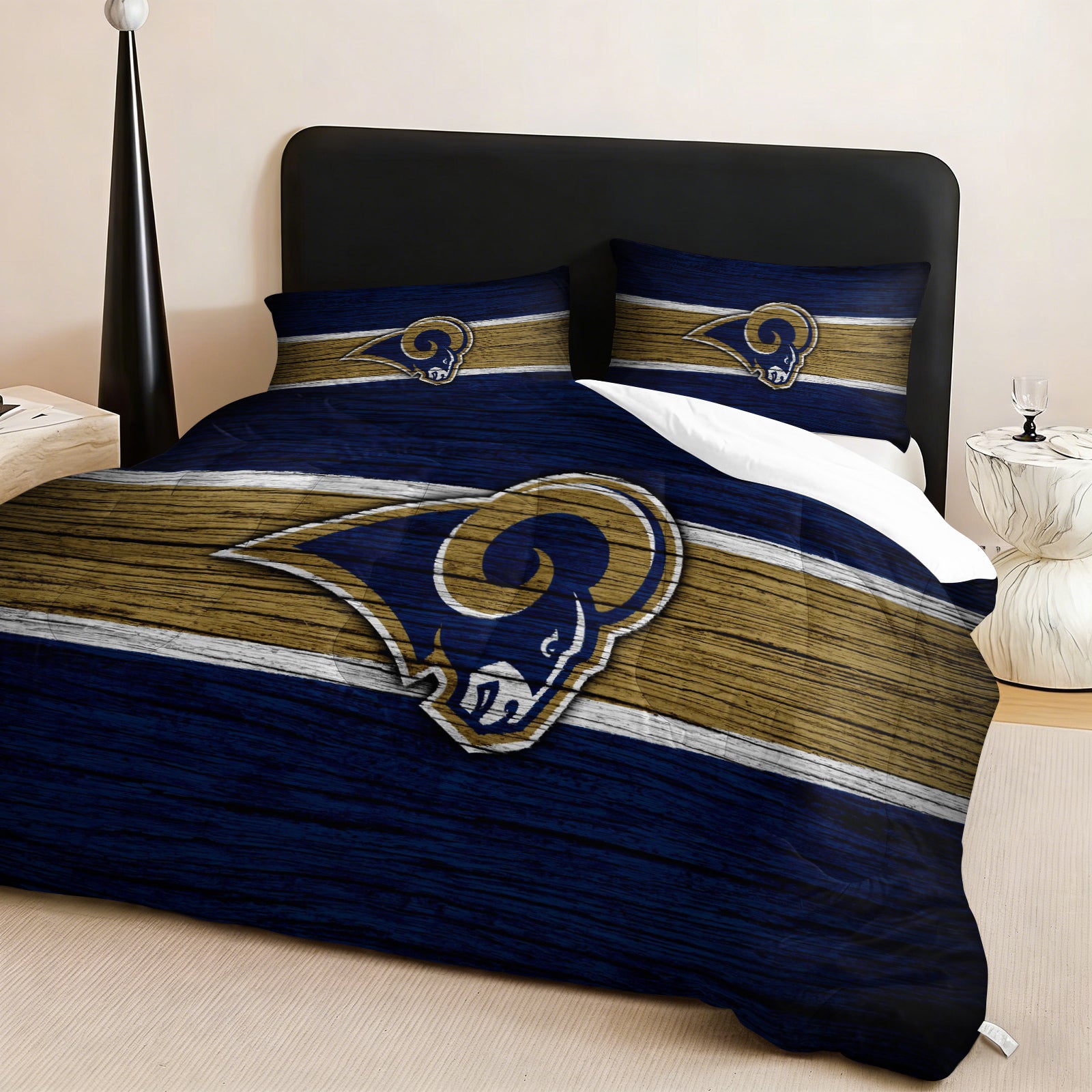 Los Angeles Rams Comforter Pillowcase Sets Blanket All Season Reversible Quilted Duvet