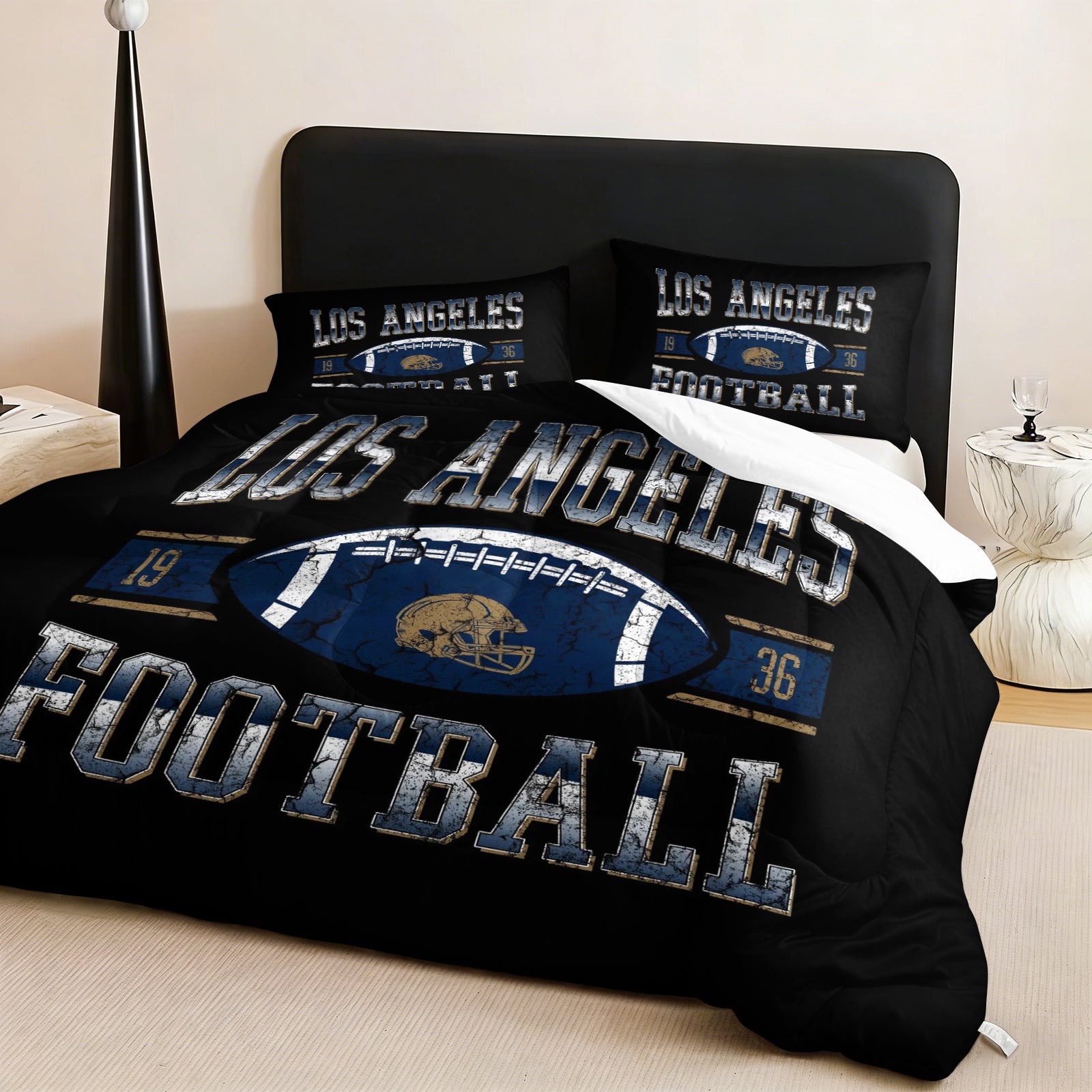 Los Angeles Rams Comforter Pillowcase Sets Blanket All Season Reversible Quilted Duvet
