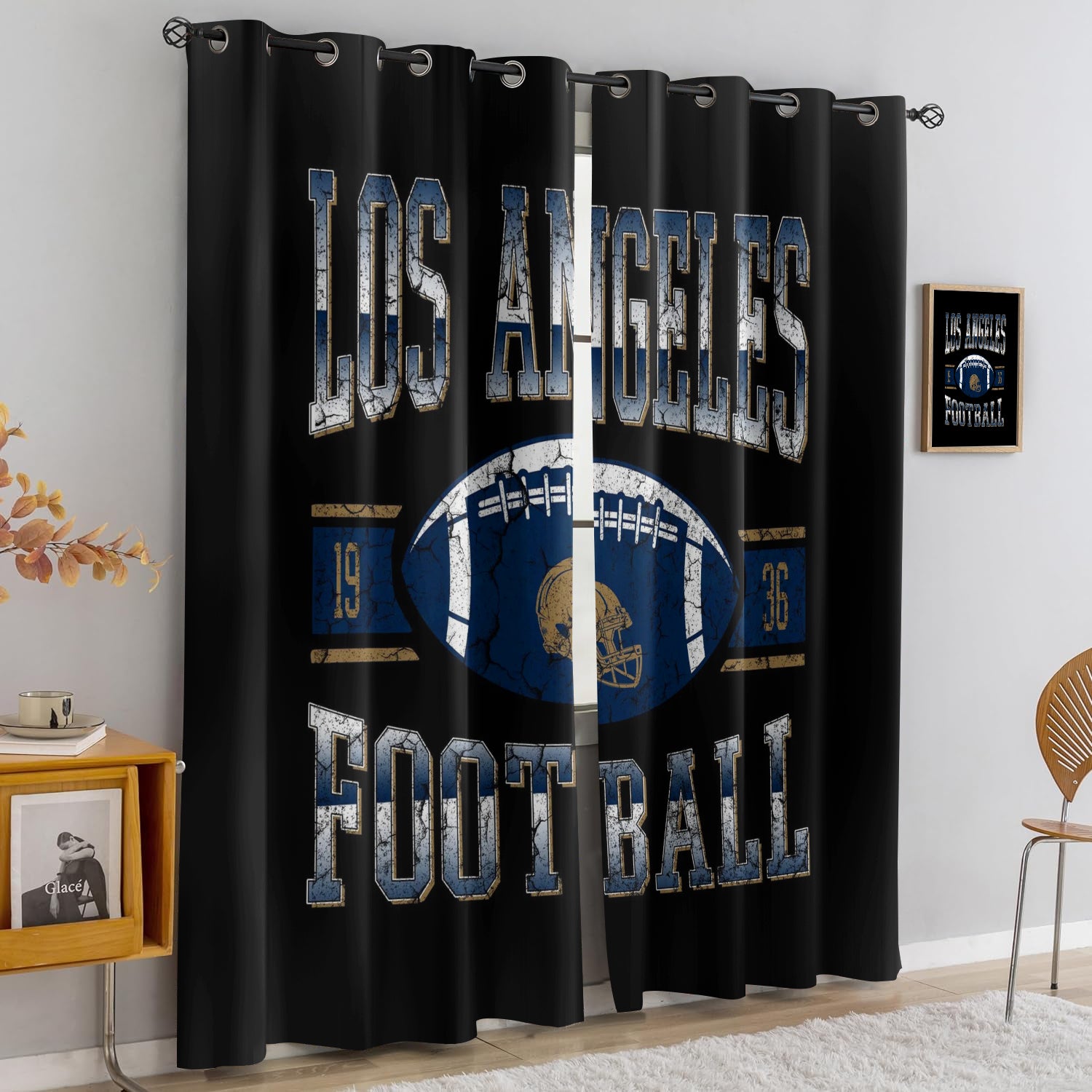 Los Angeles Rams Blackout Curtains Drapes For Window Treatment Set