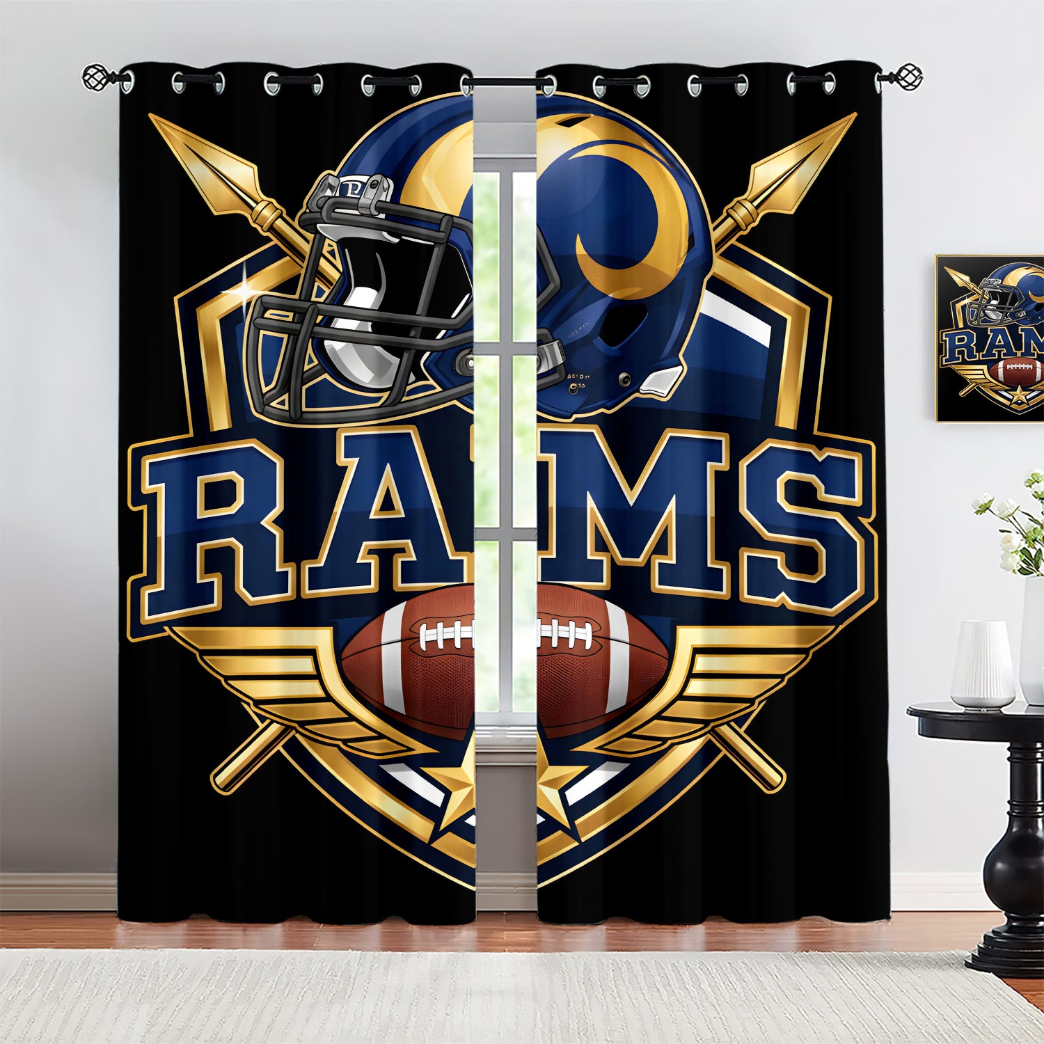 Los Angeles Rams Blackout Curtains Drapes For Window Treatment Set