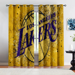 Los Angeles Basketball Lakers Blackout Curtains Drapes For Window Treatment Set