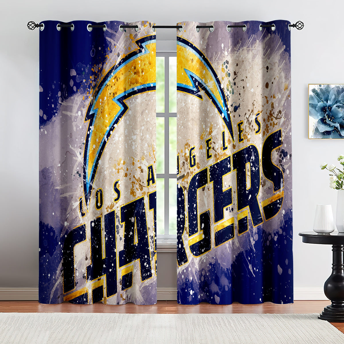 Los Angeles Chargers Football Team Blackout Curtains Drapes For Window Treatment Set