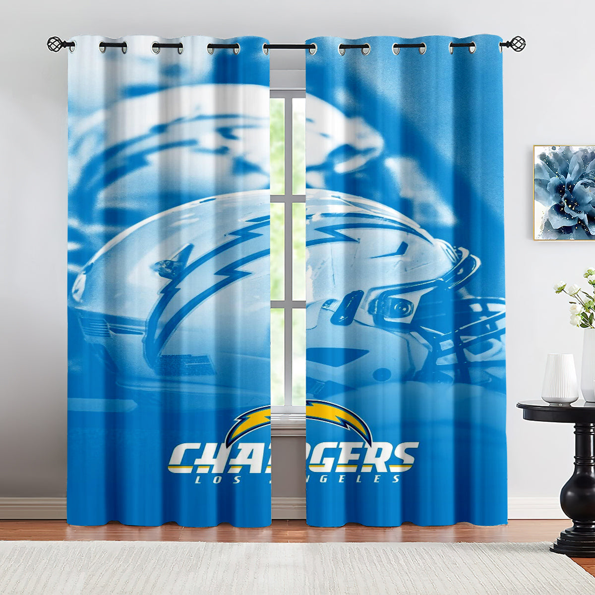 Los Angeles Chargers Football Team Blackout Curtains Drapes For Window Treatment Set