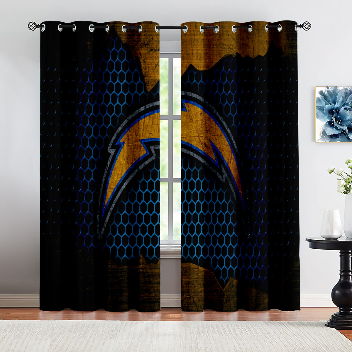 Los Angeles Chargers Football Team Blackout Curtains Drapes For Window Treatment Set