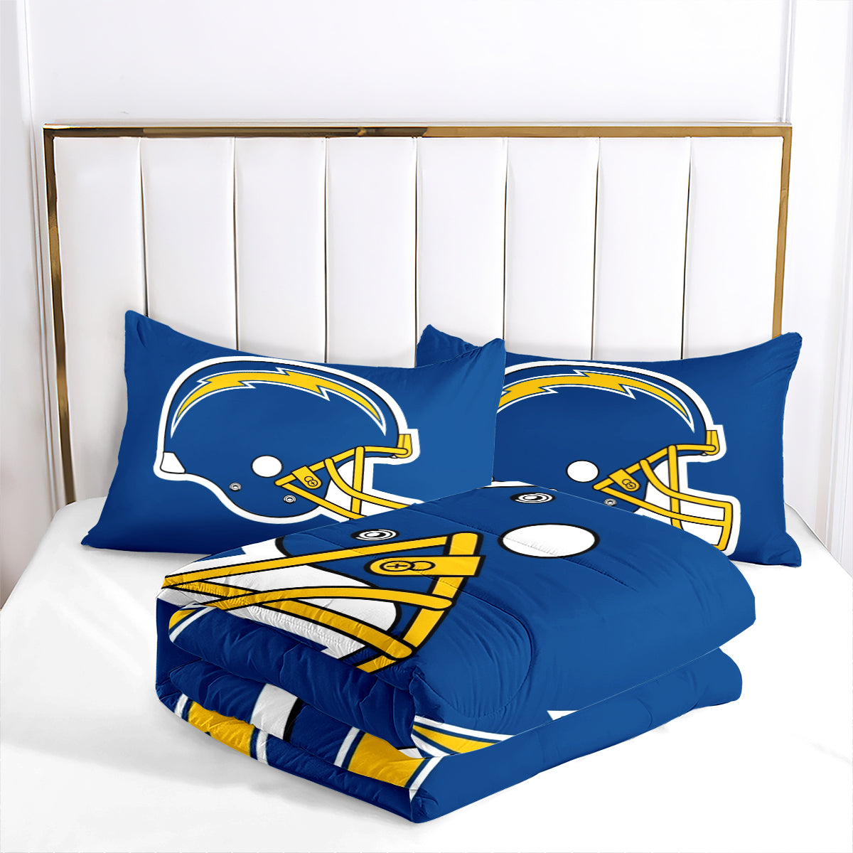 Los Angeles Chargers Football Team Comforter Pillowcase Sets Blanket All Season Reversible Quilted Duvet
