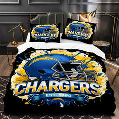 Los Angeles Chargers Football Duvet Cover Quilt Case Pillowcase Bedding Set Without Filler