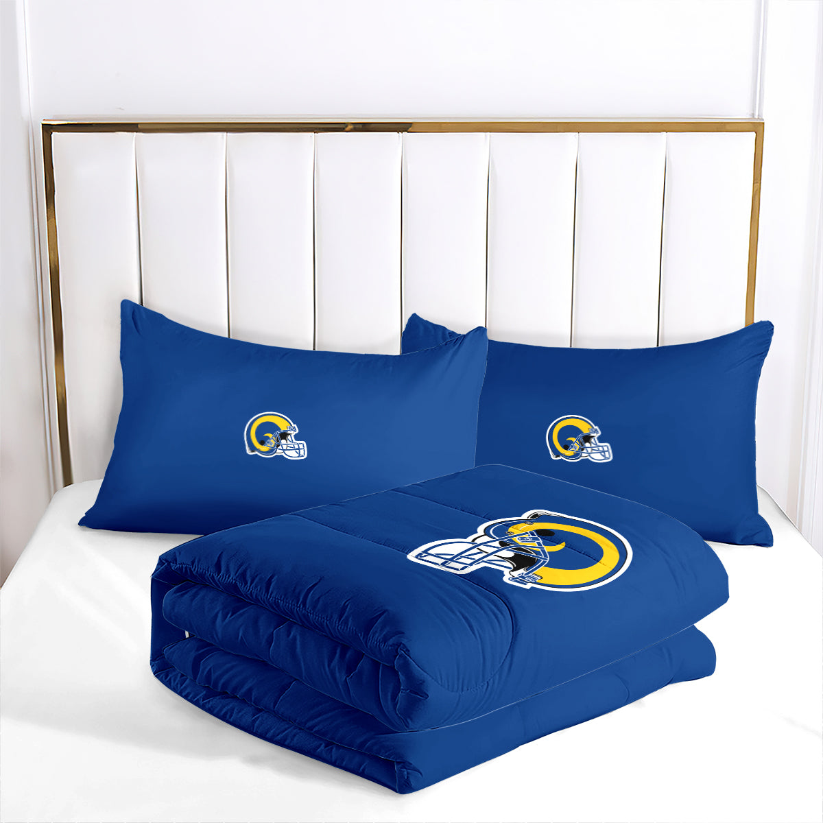 Los Angeles Rams Football Team Comforter Pillowcase Sets Blanket All Season Reversible Quilted Duvet