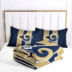 Los Angeles Rams Football Team Comforter Pillowcase Sets Blanket All Season Reversible Quilted Duvet