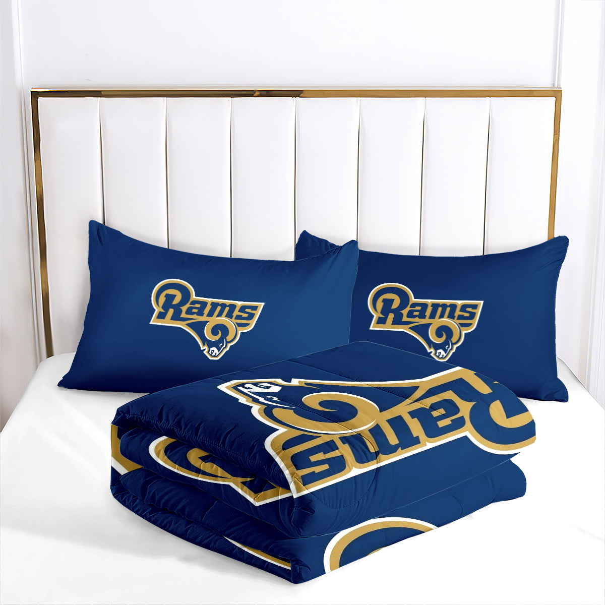 Los Angeles Rams Football Team Comforter Pillowcase Sets Blanket All Season Reversible Quilted Duvet