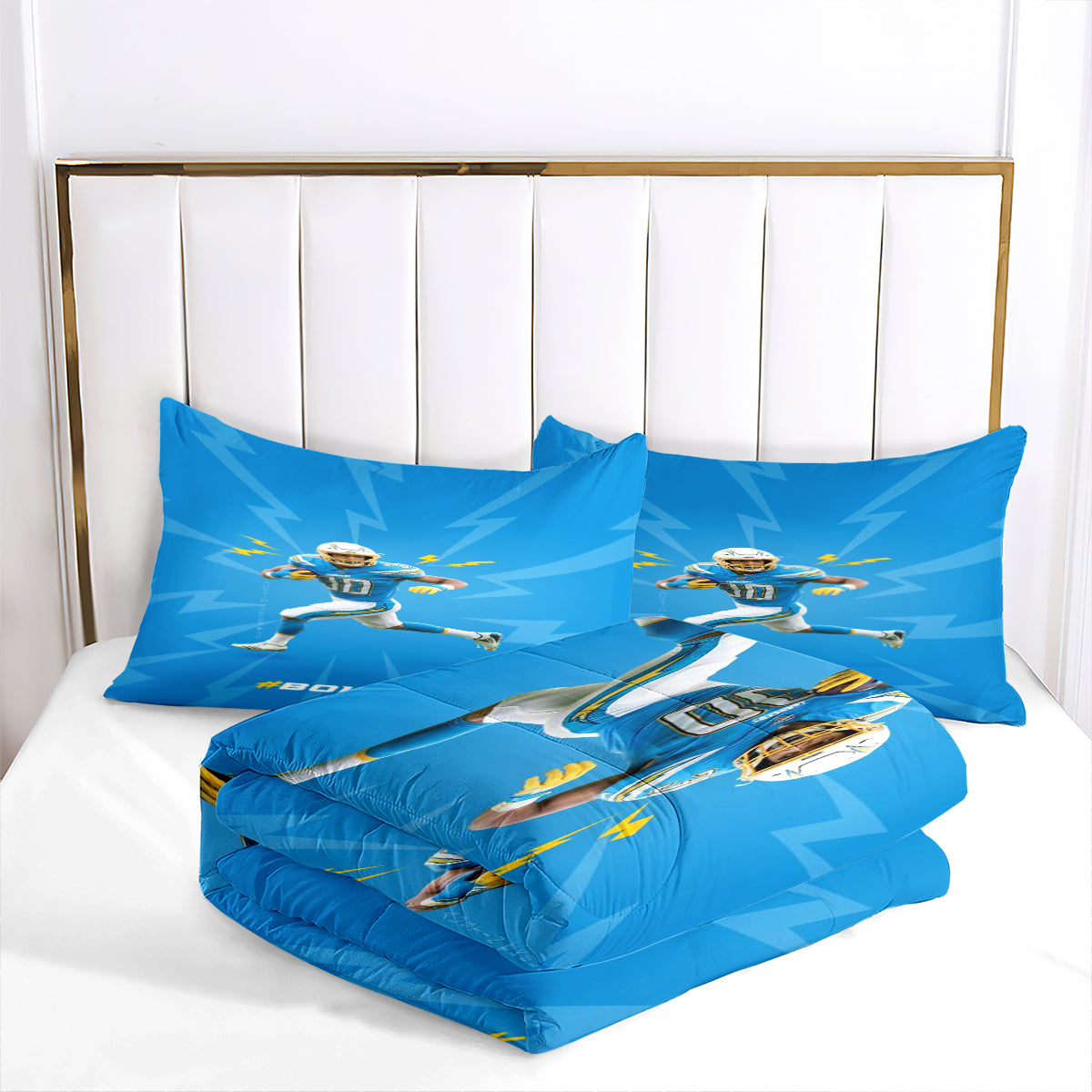 Los Angeles Chargers Football Team Comforter Pillowcase Sets Blanket All Season Reversible Quilted Duvet