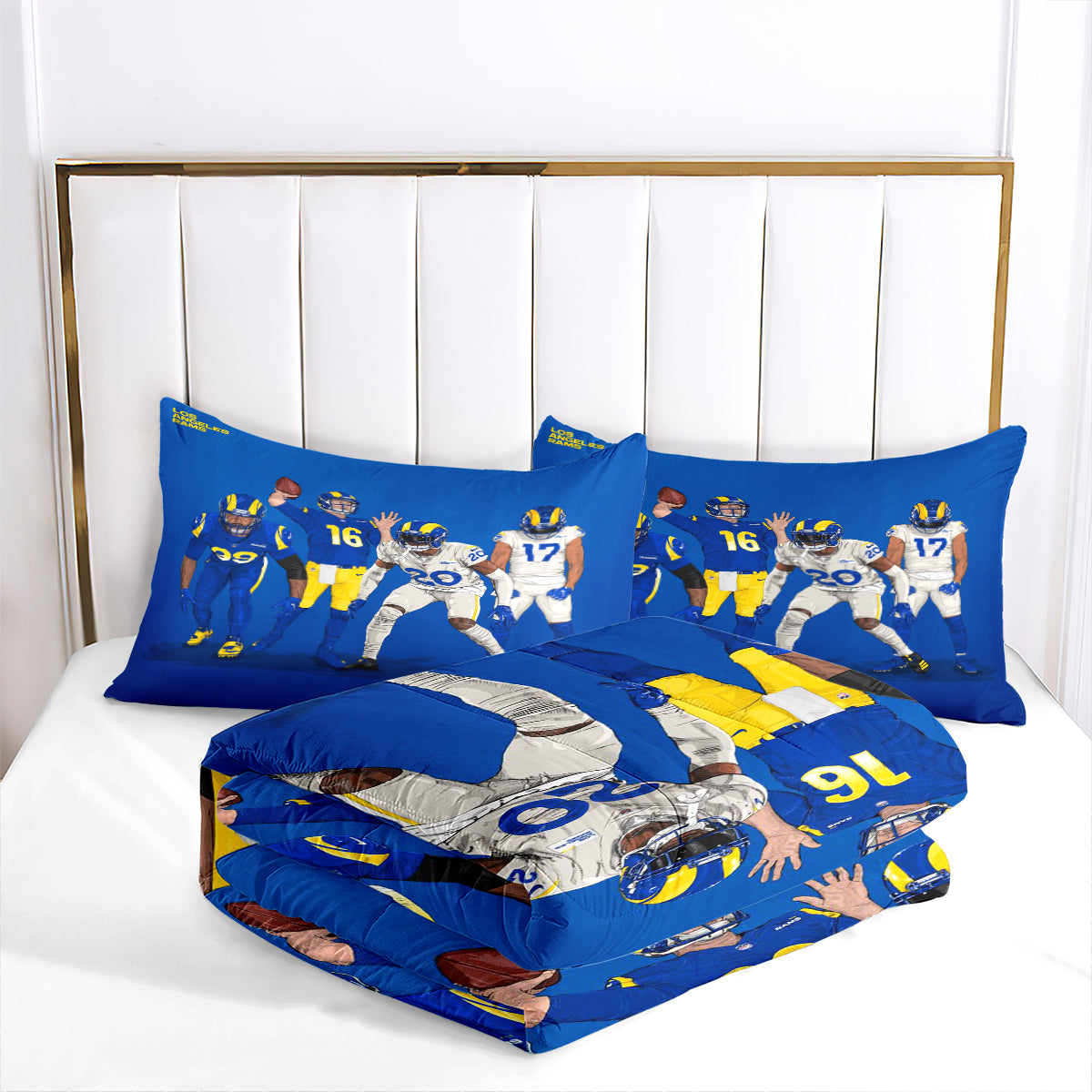 Los Angeles Chargers Football Team Comforter Pillowcase Sets Blanket All Season Reversible Quilted Duvet