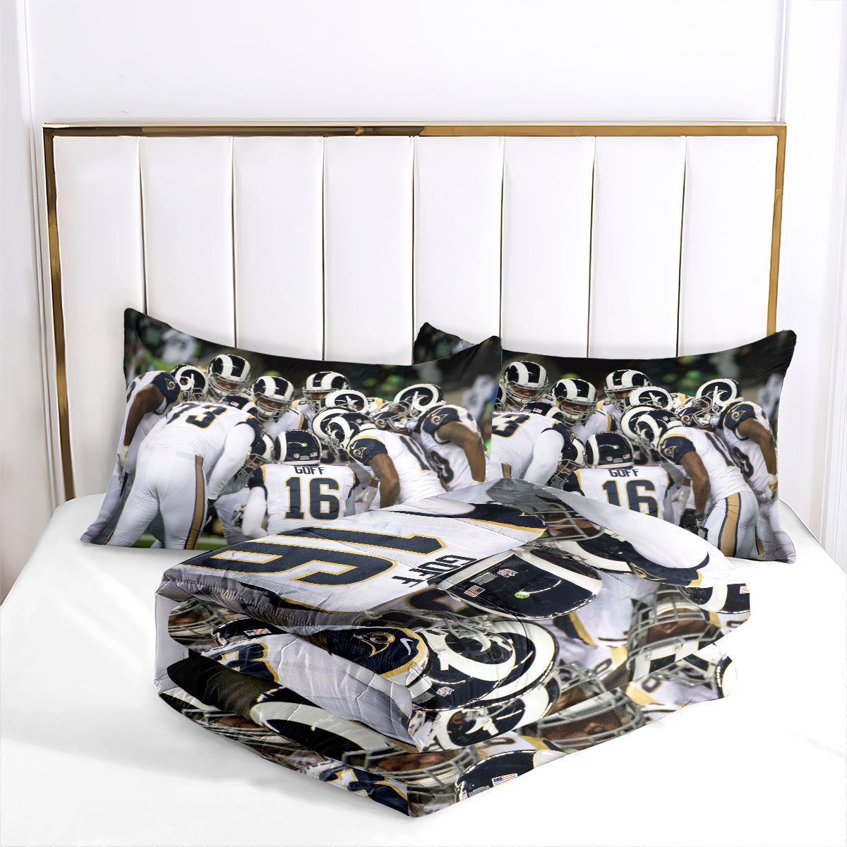Los Angeles Rams Football Team Comforter Pillowcase Sets Blanket All Season Reversible Quilted Duvet