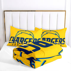 Los Angeles Chargers Football Team Comforter Pillowcase Sets Blanket All Season Reversible Quilted Duvet