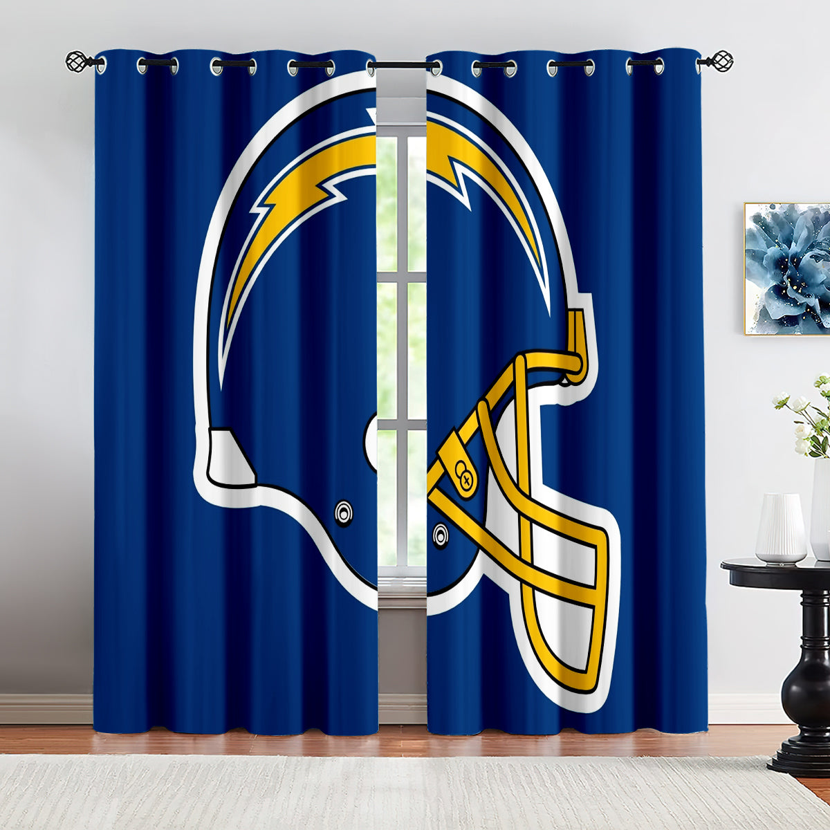 Los Angeles Chargers Football Team Blackout Curtains Drapes For Window Treatment Set