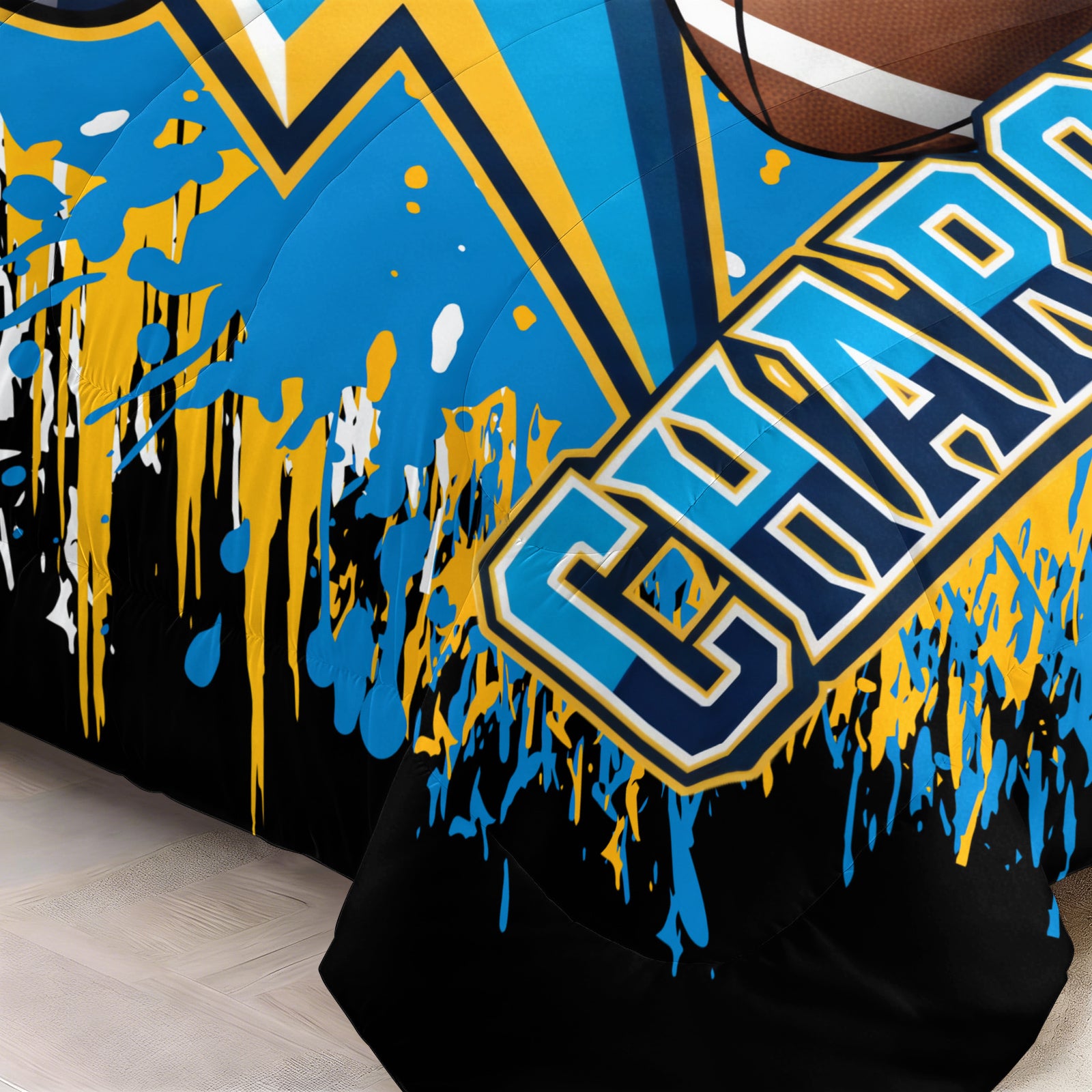 Los Angeles Chargers Comforter Pillowcase Sets Blanket All Season Reversible Quilted Duvet