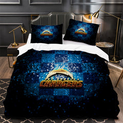 Los Angeles Chargers Football Duvet Cover Quilt Case Pillowcase Bedding Set Without Filler