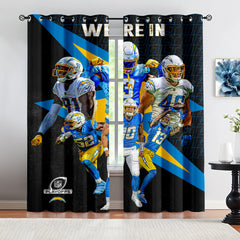 Los Angeles Chargers Football Team Blackout Curtains Drapes For Window Treatment Set