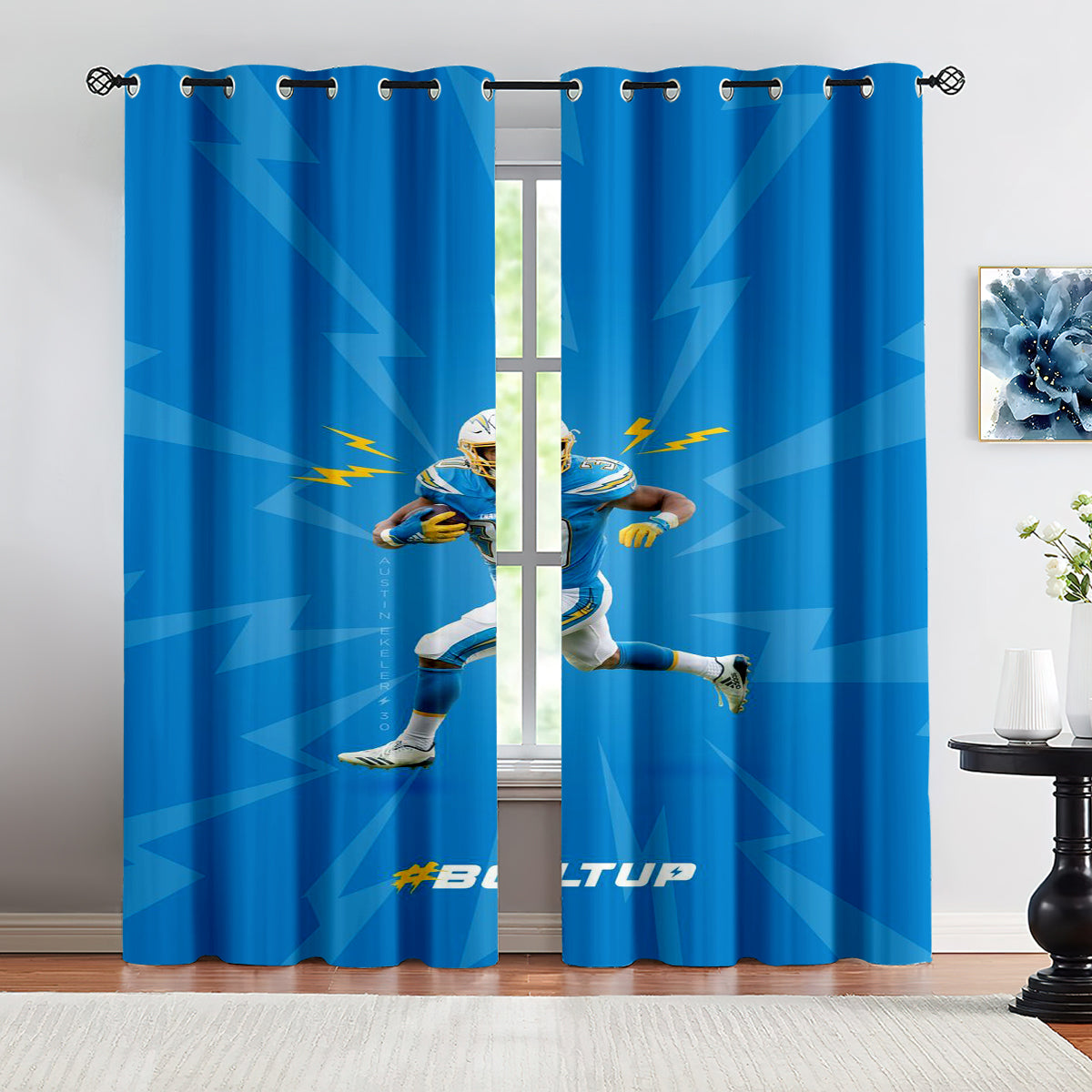 Los Angeles Chargers Football Team Blackout Curtains Drapes For Window Treatment Set