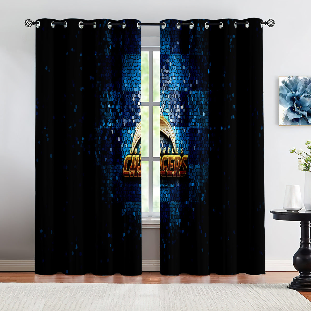 Los Angeles Chargers Football Team Blackout Curtains Drapes For Window Treatment Set