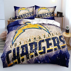 Los Angeles Chargers Football League Duvet Cover Quilt Case Pillowcase Bedding Set