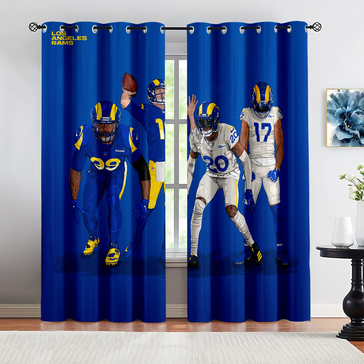 Los Angeles Chargers Football Team Blackout Curtains Drapes For Window Treatment Set