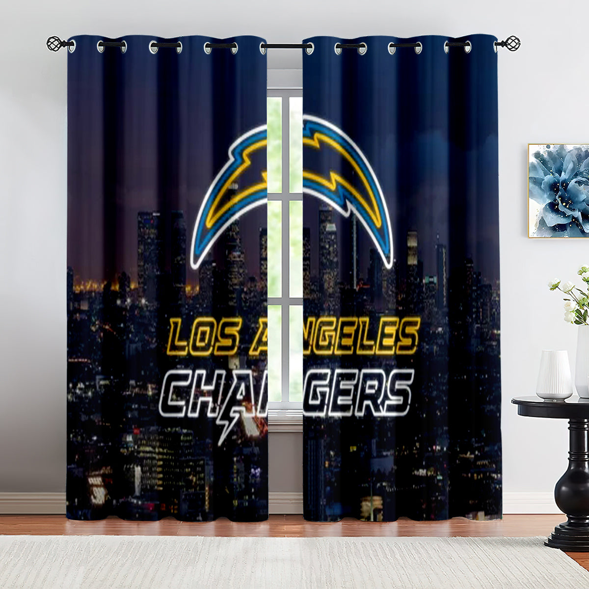 Los Angeles Chargers Football Team Blackout Curtains Drapes For Window Treatment Set