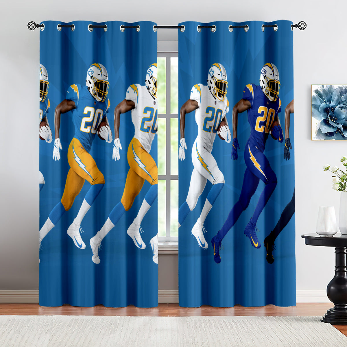 Los Angeles Chargers Football Team Blackout Curtains Drapes For Window Treatment Set