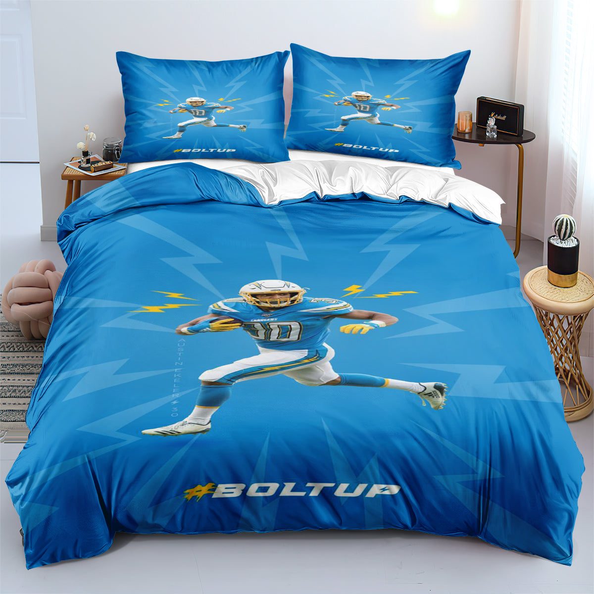 Los Angeles Chargers Football League Duvet Cover Quilt Cover Pillowcase Bedding Set