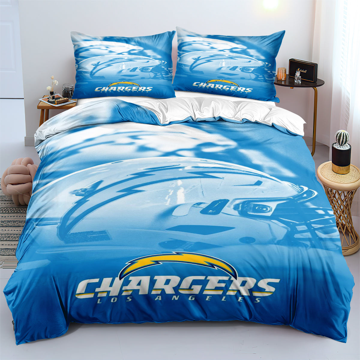 Los Angeles Chargers Football League Duvet Cover Quilt Cover Pillowcase Bedding Set