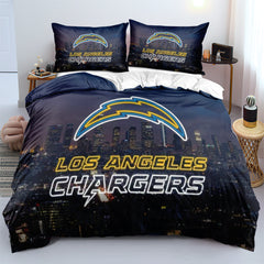 Los Angeles Chargers Football League Duvet Cover Quilt Case Pillowcase Bedding Set