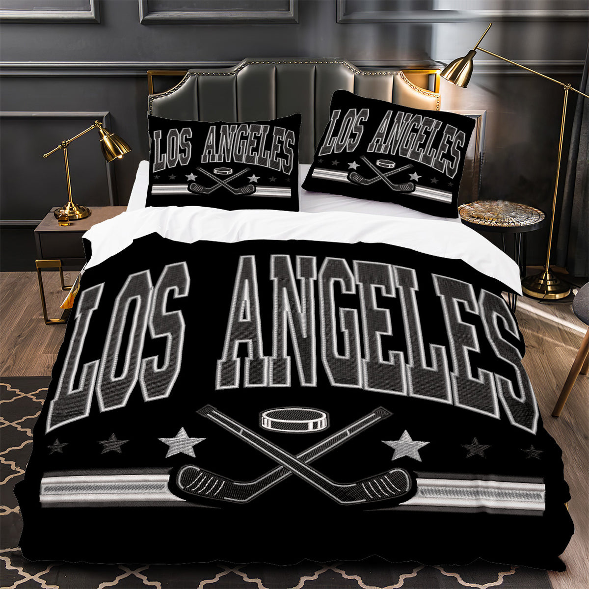Los Angeles Kings Hockey Duvet Cover Quilt Case Pillowcase Bedding Set Without Filler