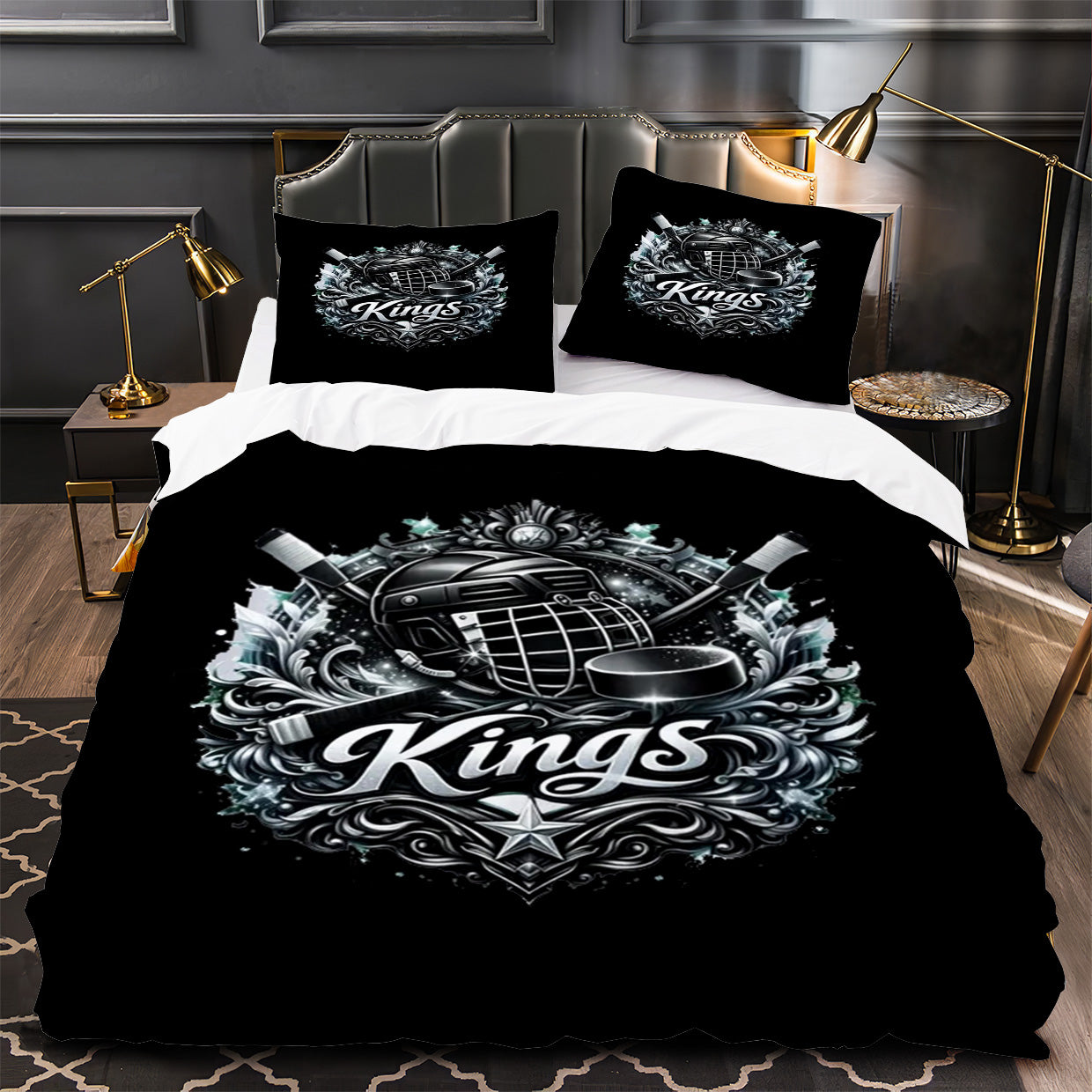 Los Angeles Kings Hockey Duvet Cover Quilt Case Pillowcase Bedding Set Without Filler