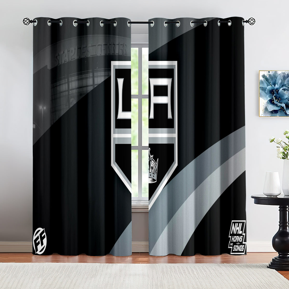 Los Angeles Kings Hockey League Blackout Curtains Drapes For Window Treatment Set