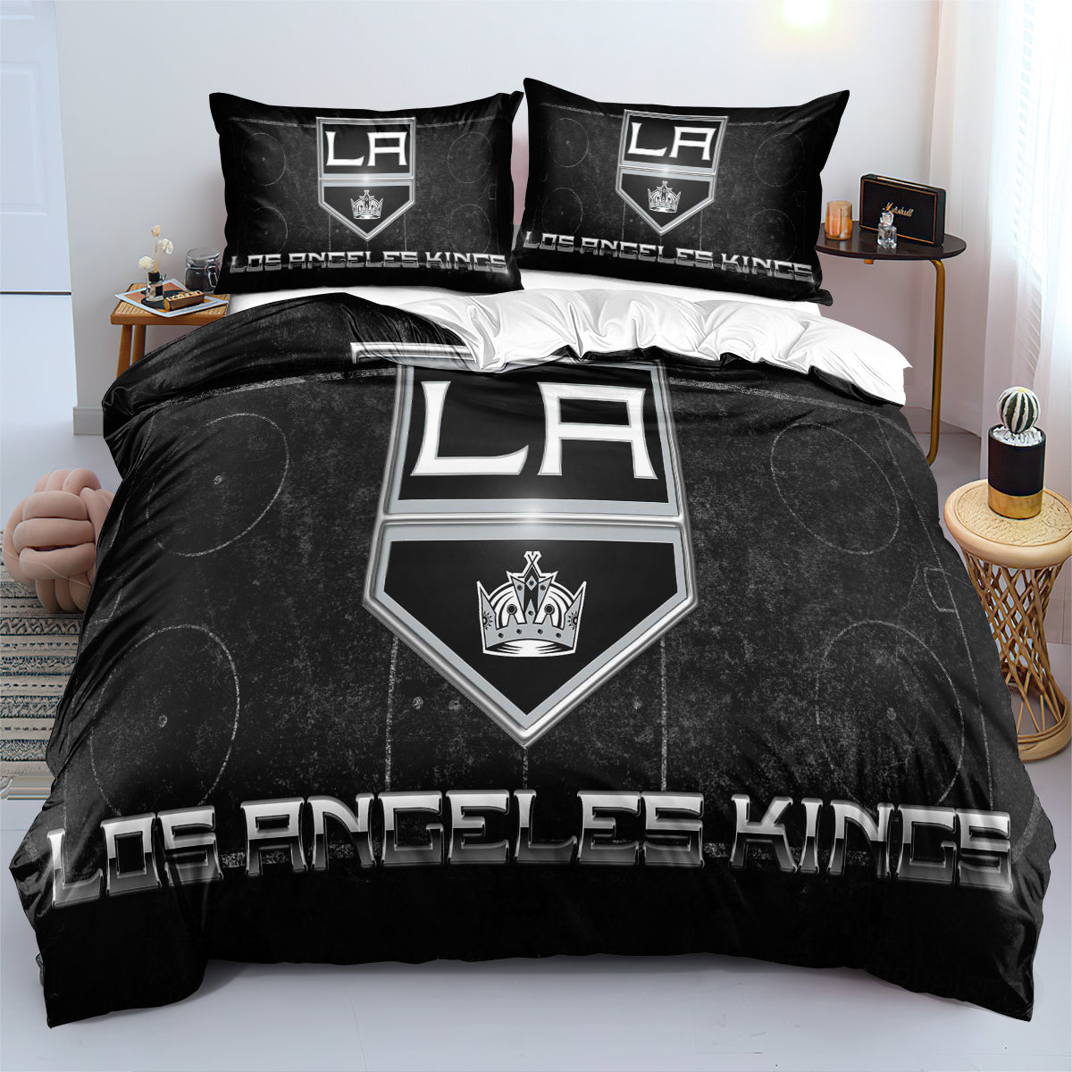 Los Angeles Kings Hockey League Duvet Cover Quilt Case Pillowcases