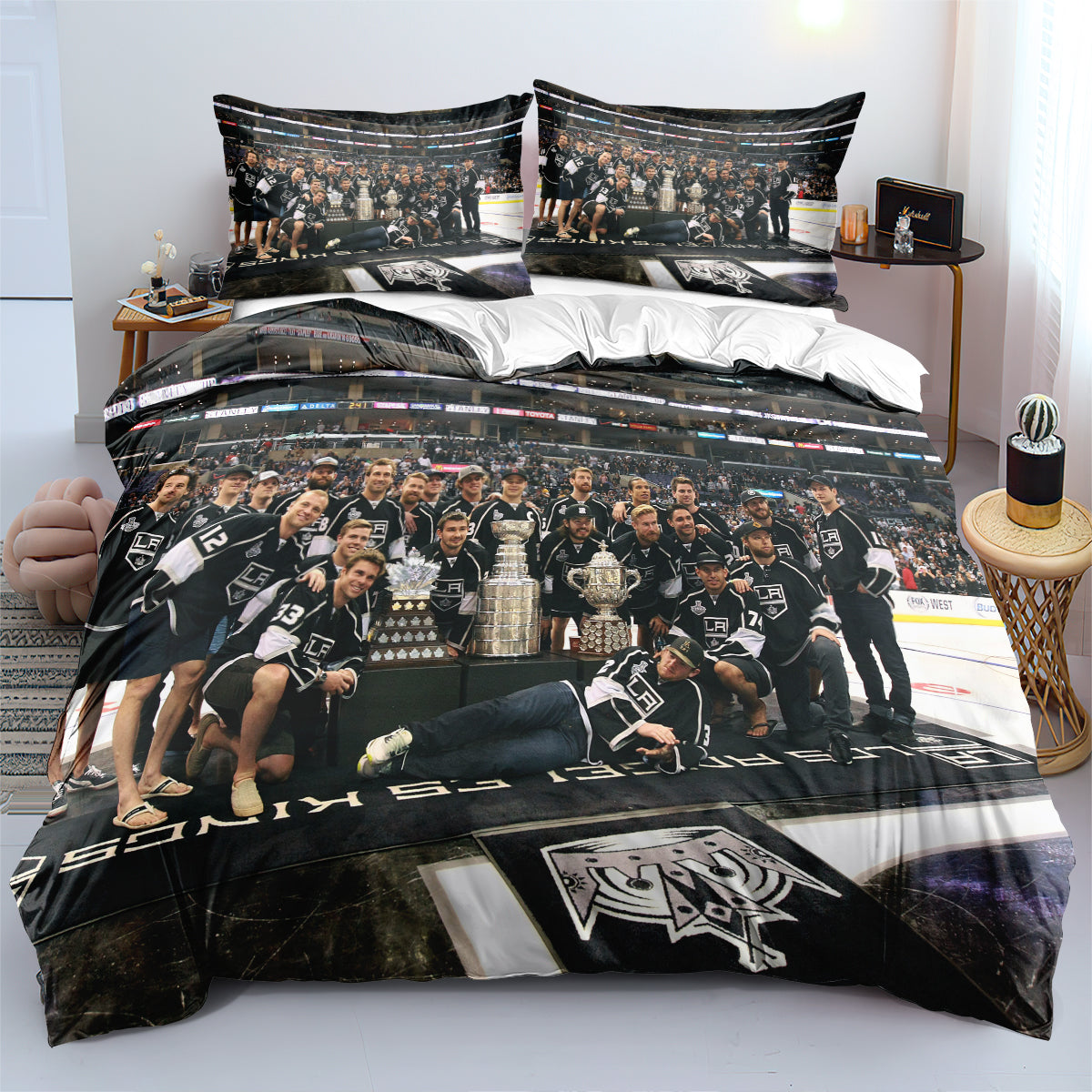 Los Angeles Kings Hockey League Duvet Cover Quilt Case Pillowcases